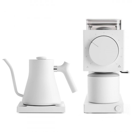 Fellow Ode + Stagg EKG alb | Rasnita electrica de cafea + Gooseneck ceainic