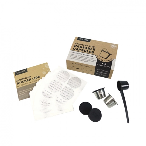 2x capsule reîncărcabile SEALPOD + 120 capac pentru Nespresso ®