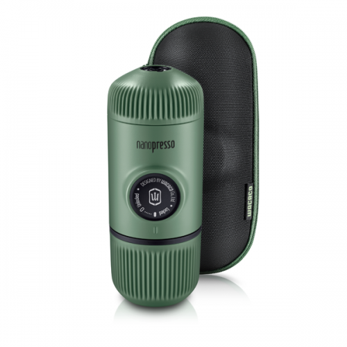 Aparat de cafea portabil Wacaco Nanopresso (verde) + carcasă solidă